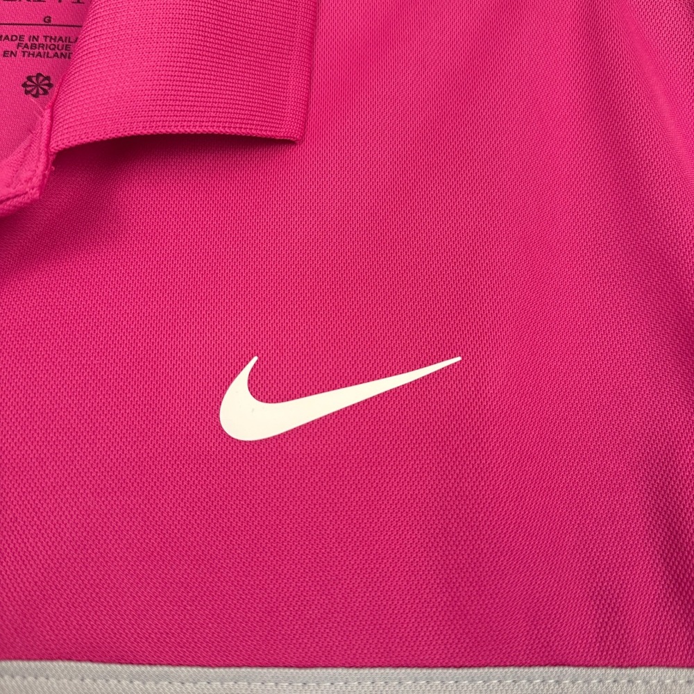 Nike Dri-Fit Golf Polo Shirt Mens Large Pink Gray Short Sleeve - Picture 7 of 9